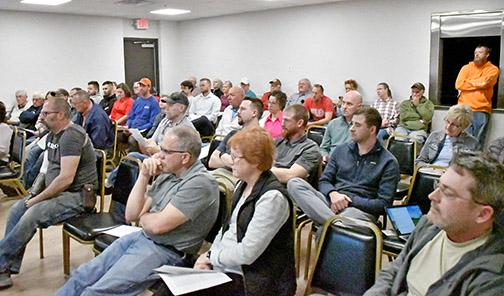 A crowd estimated at 50 people attended a town hall meeting Thursday at the Bremer Center, where a “Yes We Can” committee shared concerns with the proposed 1-1/2 percent city sales tax to be decided by Aurora voters in the May 14 primary.