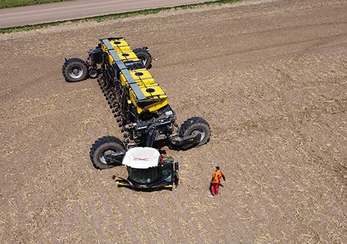This aerial photo of the NEXAT at work shows the maneuverability of the huge machine. 