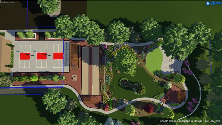 Shown here is an artist's rendering of the Wortman Park facility now under construction just east of the Bremer Center.