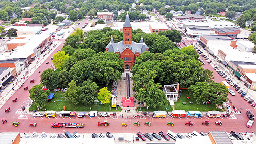 Saturday’s A’ROR’N Days parade included a total of 76 entries (an appropriate number given the America 250 theme of this year’s celebration), making it one of the biggest in recent history. As always, antique tractors were a big part of the event as seen in this birds-eye view of the downtown square. 