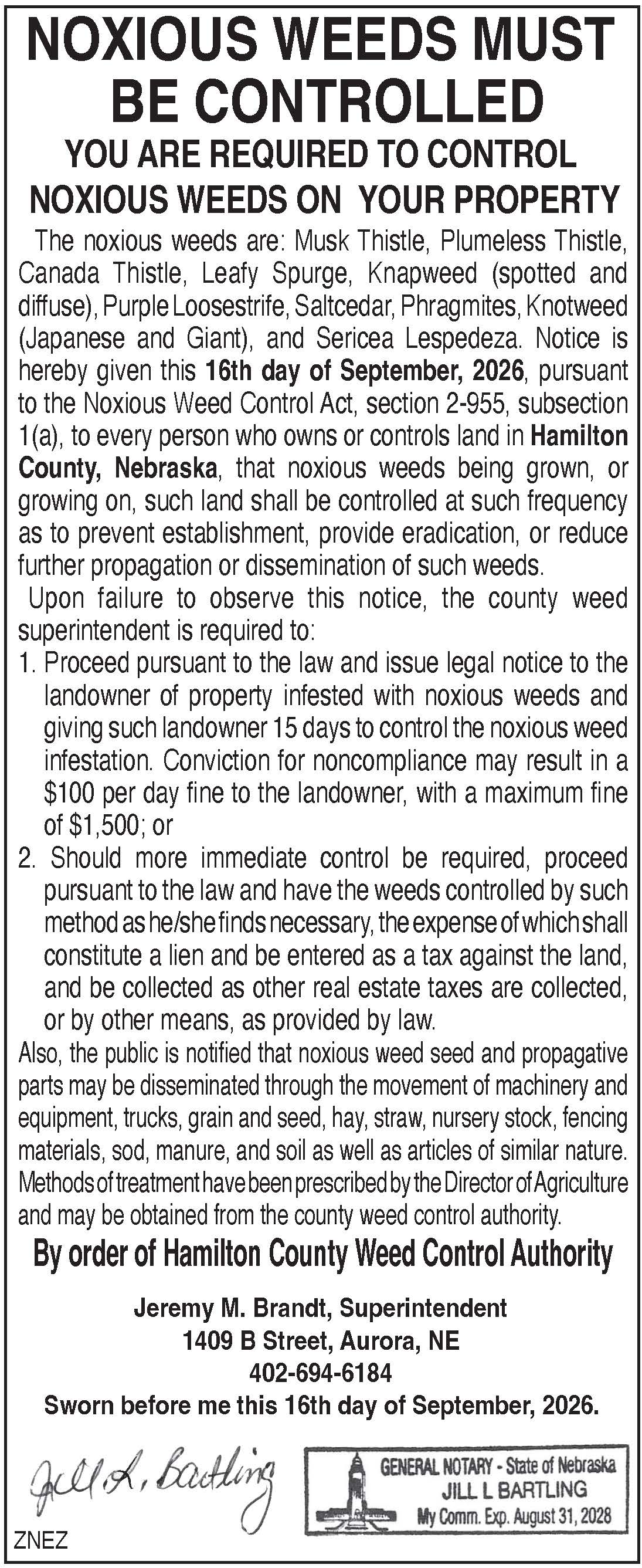 Noxious Weeds