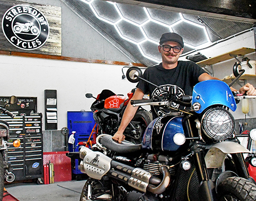 For six months, Adam Beckman has been operating his new business, StreetDirt Cycles, in his shop at 606 Marquis Avenue in his hometown of Marquette. He performs diagnostics, repairs and restorations for regular and vintage bikes.