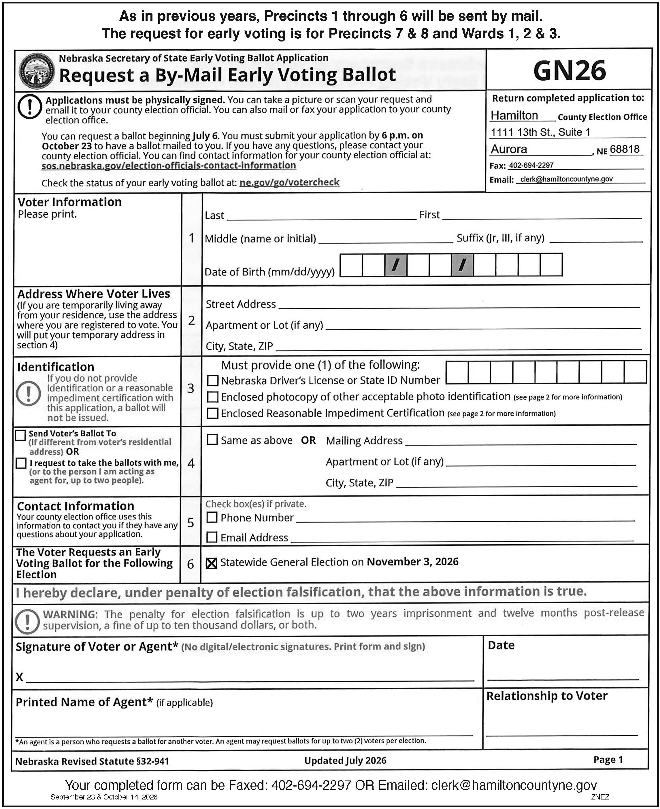 Early Voting Ballot