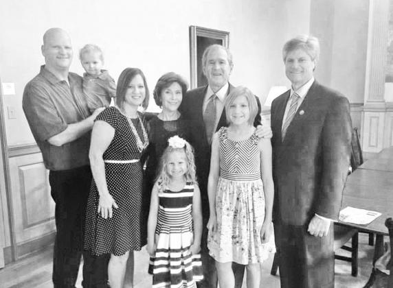 The Yllescas-Johnston family got the chance to meet former President George W. Bush, his wife Barbara and other dignitaries, almost seven years after Bush personally delivered a Purple Heart to Yllescas. Courtesy photo