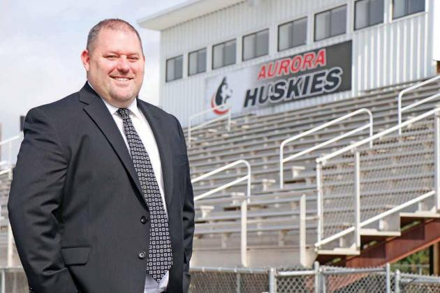 Aurora native Jody Phillips has returned to Aurora with his wife and children to assume the role as the 4R district’s new Superintendent of Schools. News-Register/Cheyenne Rowe