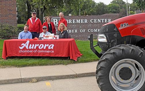 Pictured at a Friday ceremony honoring local truck drivers are, front from left: David Zelnio, Nebraska Trucking Association; truck driver Carl Mohler; Nancy Larson with the Aurora Cooperative. Back from left: Chamber board member Alan Anderson; Chamber director Justise Rhoden; Aurora Mayor Marlin Seeman.