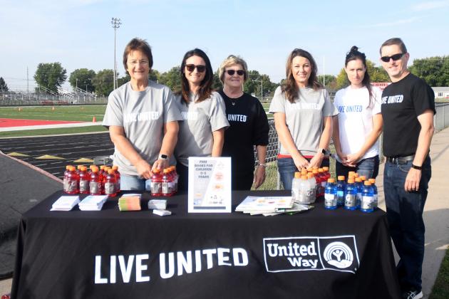 Members of the Heartland United Way Hamilton County Committee pictured at Saturday’s kickoff event include, from left: Laurie Pfeifer, Bridgett Svoboda, Jayne Smith, Tricia Grafton, UW staff member Tiffany Schrunk, and Kurt Johnson.
