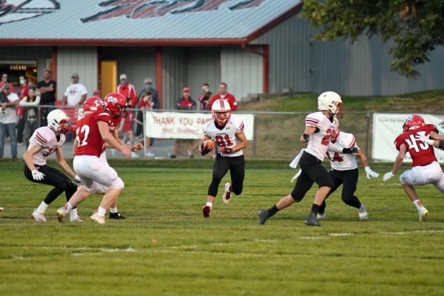 Aurora's Jacob Settles finds a lane during a kickoff during the Huskies' 21-7 win at McCook. 