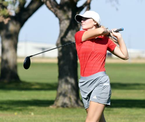 Riley Darbro earned a spot in next week's Class B state golf meet after a 98 at Districts. 