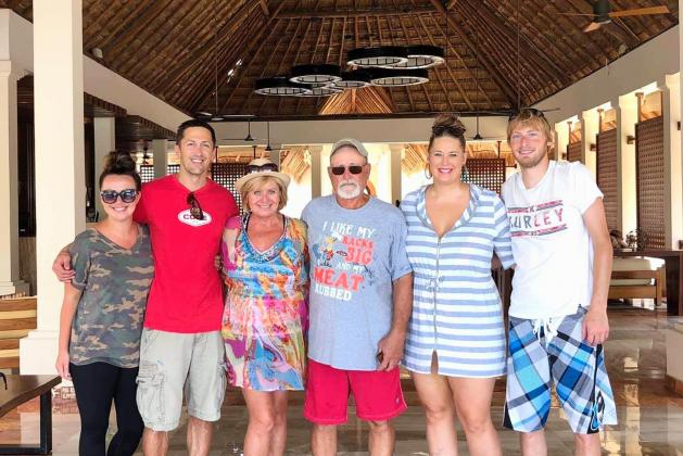 Also invited on this worldwind trip were friends of the Hofmanns. All pictured here include, from left: Hannah Albracht, Cody Albracht, Linda Lautenschlager, Lee Lautenschlager, Kelsey Hofmann and Troy Hofmann.