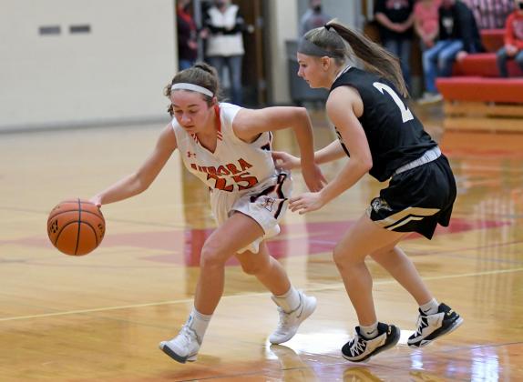 Kasey Schuster scored seven points off the bench for Aurora in a 50-31 loss to GINW. 