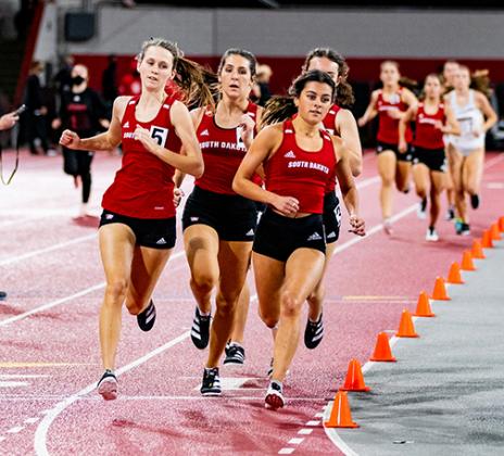 Photo courtesy of USD athletics // Jonna Bart and the rest of college track and field athletes are back to competition after a 2020 cancelled season. Bart is set to finish out her senior season with several top times in South Dakota history. 