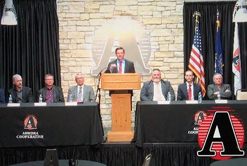 Aurora Cooperative officers and board members gathered at corporate headquarters to conduct this year’s annual meeting, which was posted online.