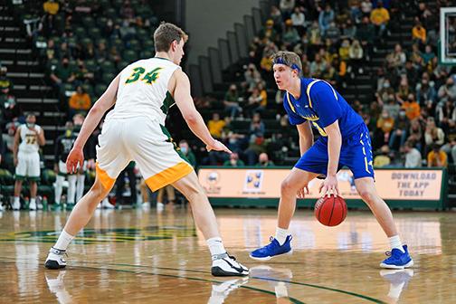 Courtesy SDSU athletics // Former Husky and South Dakota State sophomore Baylor Scheierman was a first-team All-Summit League selection this season with 15 points per game along with averaging nine rebounds and four assists. 