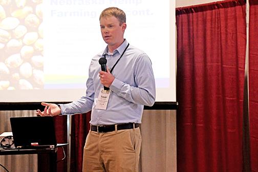Trevor Johnson, hemp program manager with the Nebraska Department of Agriculture, gave producers an overview of the current state of the hemp program at the Nebraska Farm Expo.