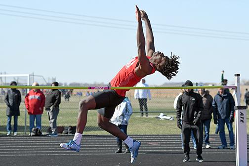 Aurora’s Mack Owens finished third in the high jump with a mark of 5-10 at the Norris Invite Thursday. 