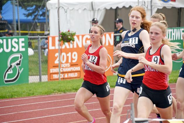 Cassidy Knust set a new PR time in the 800 meter run while also finishing second in the pole vault during her final state track and field meet for the Lady Huskies. 