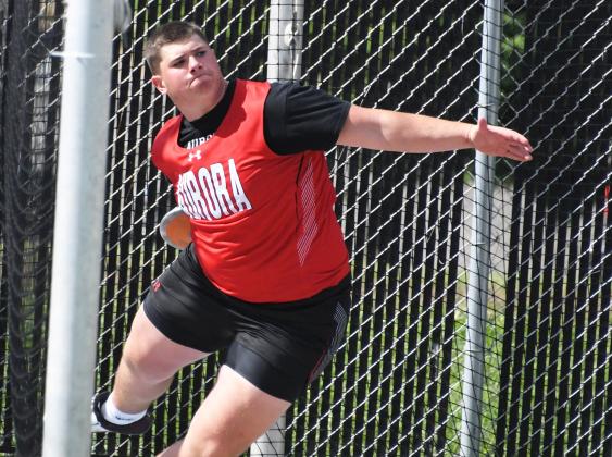 Gage Griffith won two gold medals at the state track and field meet at Omaha Burke over the weekend, sweeping the discus and shot put events. 