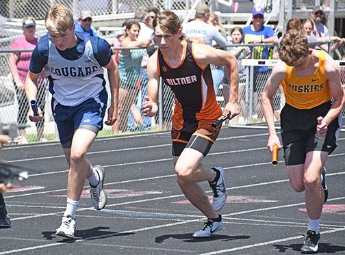 Giltner’s Camden Humphrey ran the first leg in the 4x800 relay. The Hornets finished fifth in the event with a time of 9:45.16.