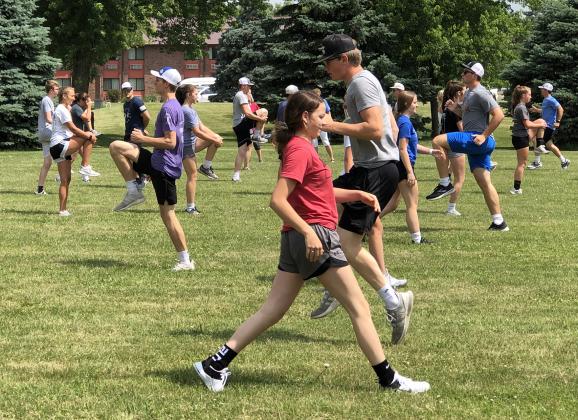 Youth participating in the Health Performance Project Summer Summit got in some exercise while studying various ways that performance is impacted by how your treat your body.