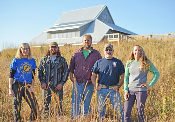 The Prairie Plains Resource Institute staff pictured from left: Amy Jones, Jared Sullivan, Jeff Gustafson, Mike Bullerman and Sarah Bailey.