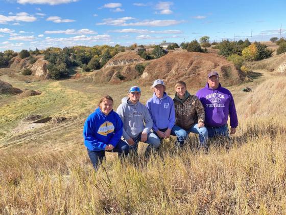 The Hampton High School FFA land judging team took home the impressive title of “state champion” after scoring well in last week’s competition. They are, from left: Lillian Dose, Evan Pankoke, Brayden Dose, Drake Schafer and advisor Joel Miller.