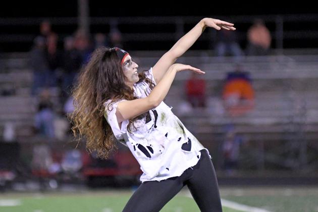 Zombie Madison Foged shows off her mysterious dance moves. 