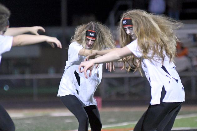 Members of the Aurora cheer squad danced to Thriller during the last home football game.