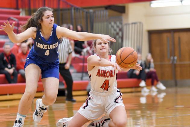 Aurora’s Denae Nachtigal sparked the offense with 12 second half points, including nine in the third quarter during a 39-33 win over Lakeview. 