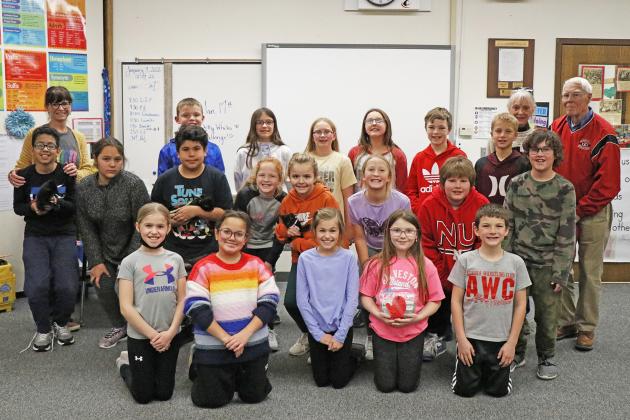 Aurora fifth grade students in Lori Brechbill’s class have been donating from the heart for 18 years now.