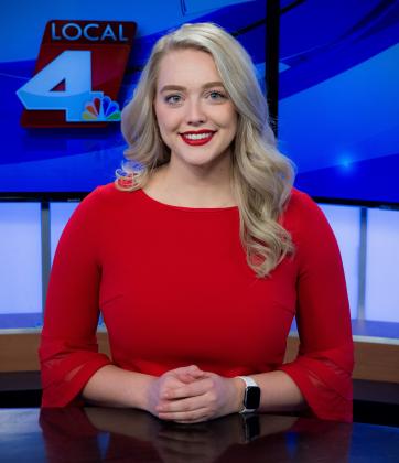 Photo courtesy of KSNB // High Plains grad Danielle Shenk went from participating in HPC-TV to sitting behind the anchor desk at KSNB Local 4.