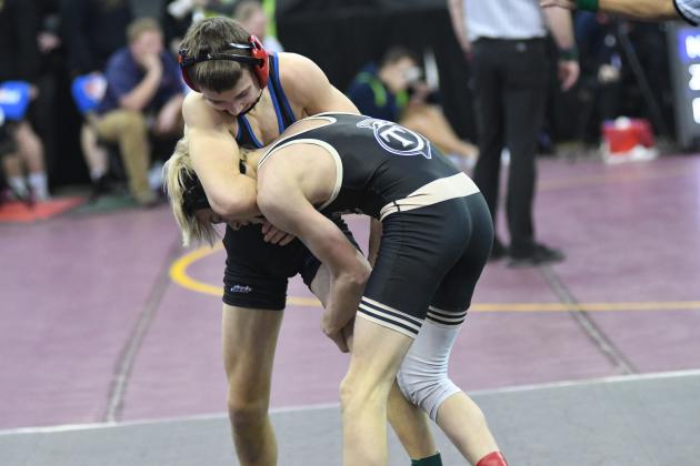 Hudson Urkoski went 1-1 during the first day of the state wrestling championships.