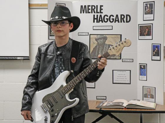 Starting his presentation with a few chords on the guitar, Merle Haggard (William Bergen) was dressed to impress.