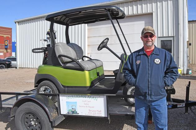 Bruce Hall purchased a K Street structure near downtown Aurora recently, where he will be setting up his new Mulligan Man business, which offers sales, service and customizing for new and used golf carts.