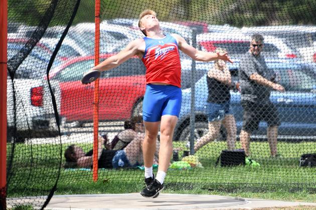 HPC’s Lane Urkoski won the discus event at the D-2 district in Osceola with a throw of 131-09 and will compete at state in the event.