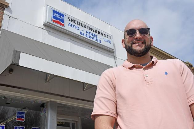 D.J. Robertson is new Shelter Insurance agent here in Aurora, working from an office on the north side of the downtown square.