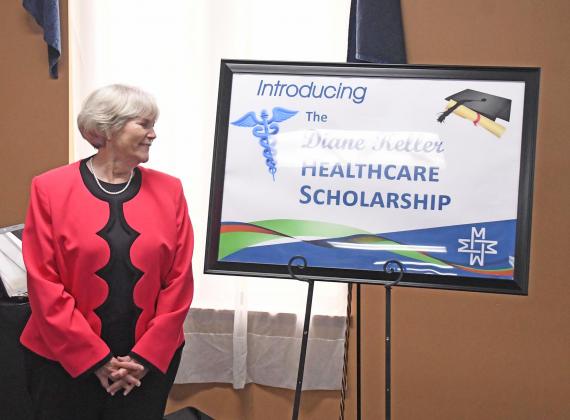 Diane Keller was excited to learn Thursday of the creation of the new Diane Keller Healthcare Scholarship, which was established by the MCHI and Foundation boards.