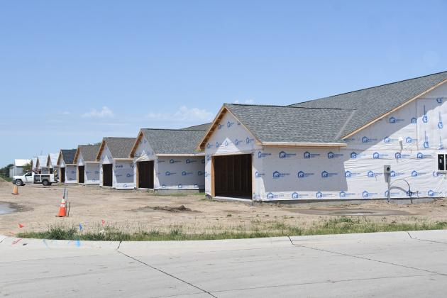 This row of new townhomes is a visible sign of growth in the Streeter Subdivision west of 1st Street, where 60 lots are platted and planned for housing development. 