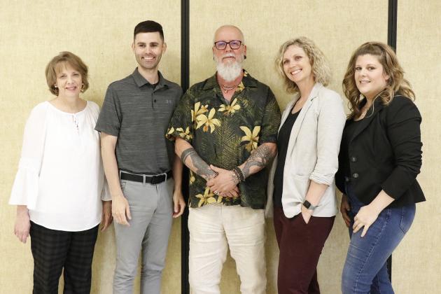 Those members of the Hamilton County Leadership Tomorrow graduating class that were on hand to help with their final presentation included, from left, Tina Larson, Dereck Djernes, Loren Berthelsen, Kelsey Bergen and Blair Shearer.