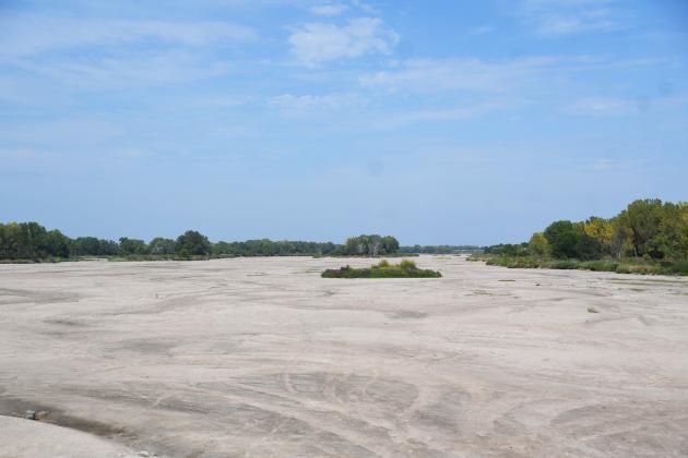 A severe lack of rain throughout the state this winter, spring and summer is leaving visible signs of drought conditions, including an empty Platte River at the Hall/Hamilton County border.
