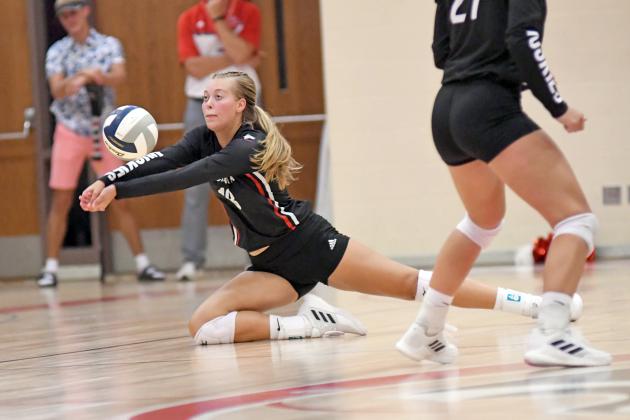 Madie Stevenson had arguably her best game against Holdrege, tallying a team-high 10 attacks in the victory. 