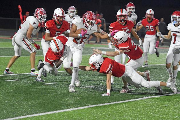 Aurora’s defense was stout yet again in a 58-6 rout of Platteview Friday night. The Huskies held the Trojans to 133 total yards and 1 of 11 on third downs. 