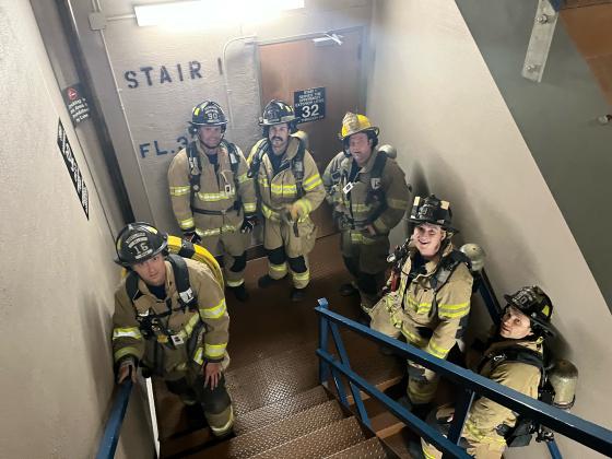 Hyde and Greenough climbed 110 flights of stairs on Sept. 11.