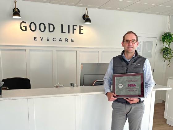Dr. Kyle Klute was awarded the ‘Young Optometrist of the Year Award’ from the Nebraska Optometric Association at his practice Good Life Eyecare. The Hampton native has worked for eight years in the optometry field, starting his own practice in 2019.