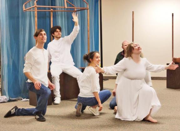 Aurora graduate Bryan Willey, pictured back row, second from left, is pictured with the cast of a production while pursuing a musical theater degree from the Sight and Sound Conservatory in Lancaster, Pa.