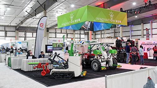 The Innovation Hub at last week’s Nebraska Ag Expo in Lincoln featured the latest in ag technology like these robotic farm implements.