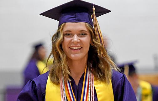 Lydia Dose at her second high school graduation held in July of 2020.
