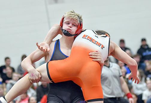 Gage Friesen was one of three High Plains wrestlers to win a district championship as the Storm also brought home the team title from the D-3 meet Saturday in Pleasanton. 
