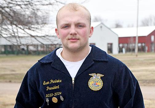 Senior Evan Pankoke is wrapping up his fourth year in FFA and his first year as president of the chapter at Hampton High School. He said he plans to make a career in agriculture. 