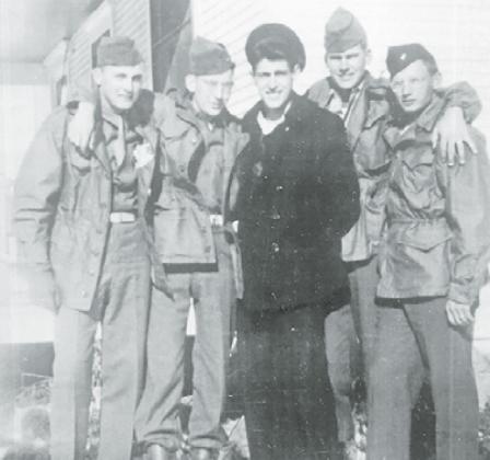 This photo, part of the Plainsman Museum’s vast military histroy exhibit, depicts a few ‘home town boys.’ From left they are: Murray Danielson, Don Mathews, Rod Eddy, Dick Russel and Bob Willis. Photo courtesy of the Plainsman Museum